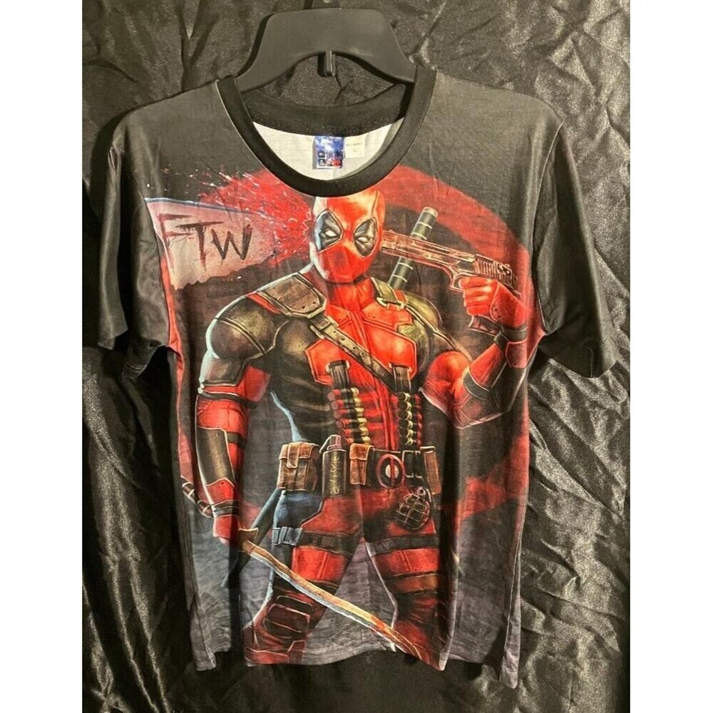DeadPool Shirt Mr 1991 Inc & Miss Go Graphic Large T-shirt Marvel Superhero